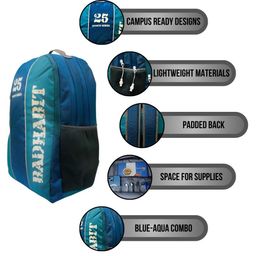 BAD HABIT Unisex Colourblocked Backpack with Compression Straps image 5