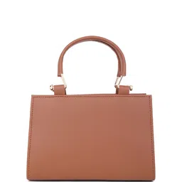 FOMMIL Textured Structured Satchel With Cut Work image 5