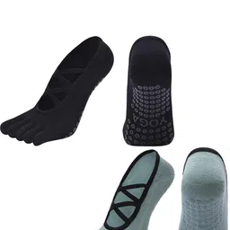 NESKA MODA Unisex Set Of 2 Ankle Length Cotton Socks-30