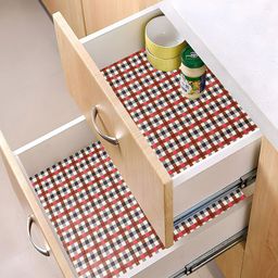 Kuber Industries Red & White 3 Pieces Water Resistant Shelf Liner Organisers-37