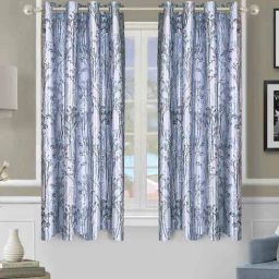romee Blue Polyester Floral 5FT Light Filtering Eyelet Window Curtains (Pack of 2)-picture-14