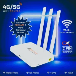 Realtime Three Antenna Router 2.4 GHz 100 Mbps Wifi Speed Single Band Internal & External Antenna MiFi (Sim Based)-24