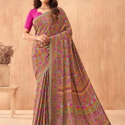 LeeliPeeri Designer Floral Poly Crepe Saree-image-73