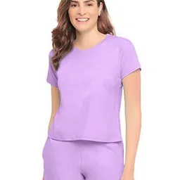 NOTWILD Women Pack Of 2 Solid Round Neck Cotton Relaxed Fit T-shirts-picture-43