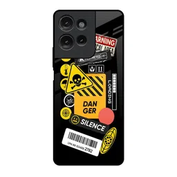 QRIOH Danger Signs Printed Motorola G75 5G Impact Resistant Back Case-image-4