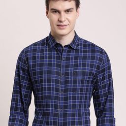 Turtle Relaxed Slim Fit Checked Pure Cotton Casual Opaque Shirt-image-98