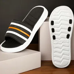 RIFOF Men Black PU Flip Flops-picture-45