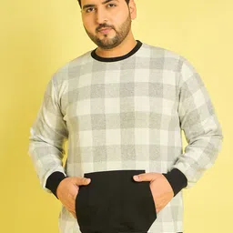 bigbanana Men Plus Size Checked Sweatshirt-picture-15