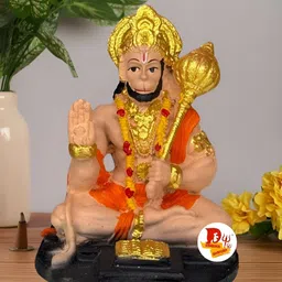DARIDRA BHANJAN Peach-Coloured Religious Idol Showpiece-image-76