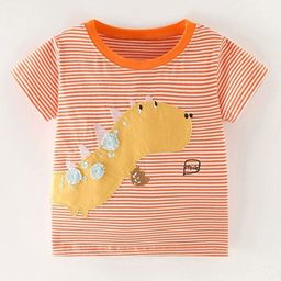 LULU & SKY Girls Striped Applique T-shirt-picture-31