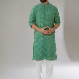 sven suits Men Printed Regular Sequinned Kurta with Trousers-picture-31
