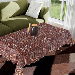 Homerz Maroon Geometric Printed Rectangle Cotton 4-Seater Table Cover-1