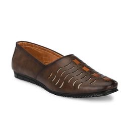 LEEPEETER Men Round Toe Ethnic Mojaris Casual Shoes-image-47