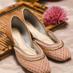 JM Looks Women Embellished Mojaris Flats-image-46