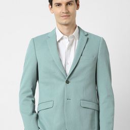 Peter England Elite Self Designed Notched Lapel Collar Slim-Fit Single Breasted Blazer-picture-42
