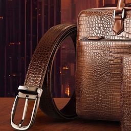 Lapis Bard Men Textured Leather Formal Belt-image-48