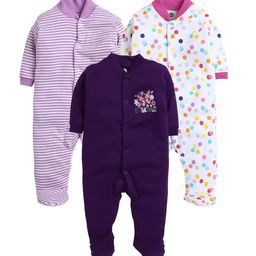 EIO Infants Pack of 3 Printed Pure Cotton Sleepsuit-20