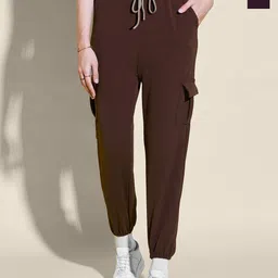 QIOA Women Relaxed High-Rise Joggers Trousers-image-16
