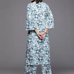 KSUT Women Floral Regular Silk Crepe Kurta with Trousers-image-55