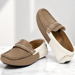 Freeplay Boys Beige And White Causal Slip-On Loafers-image-73