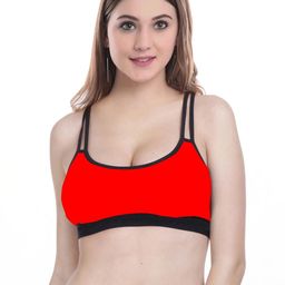 Samvar Red Cotton Non-Wired Non Padded Minimizer Bra-picture-7
