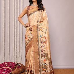 KALINI Warli Silk Blend Chanderi Saree-image-80
