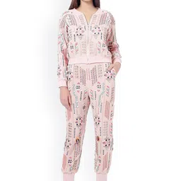 Payal Singhal Women Floral Lightweight Bomber with Embroidered Jacket-image-70