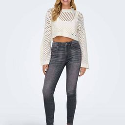 Kotty Women Open Knit Cotton Crop Pullover-picture-12