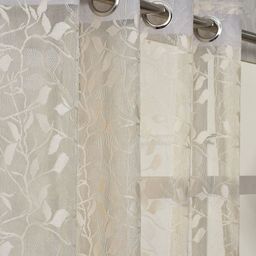 Galaxy Home Decor Cream-Coloured Set of 2 Sheer Window Curtain-3