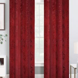 IVAZA Maroon Set of 2 Black Out Door Curtain-34