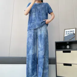 Lugo Tie & Dyed Short Sleeves Round Neck T-Shirt & Trousers-picture-30