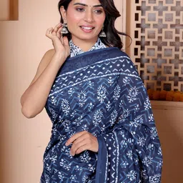 Lovwear Blue Pure Cotton Sarees-picture-33