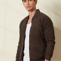 WROGN Men Checked Polyester Bomber with Embroidered Jacket-45