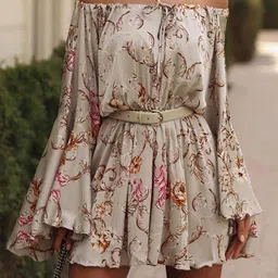 Mast & Harbour Floral Printed Off-Shoulder Fit & Flare Dress-picture-26