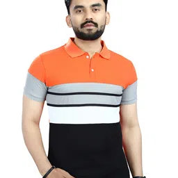 Moda Rapido Men Striped Polo Collar T-shirt-picture-10