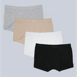 Charm n Cherish Girls Pack Of 4 Mid-Rise Boy Shorts Cotton Briefs GWBHS1-image-76