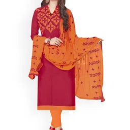 HERE&NOW Geometric Embroidered Unstitched Dress Material-picture-36