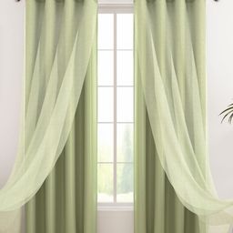 Story@home Green 2 Pieces Black Out & Sheer Long Door Curtains-picture-25