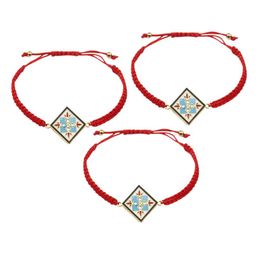 SALTY Set Of 3 Heritage Hues Thread Rakhis With Greeting Card & Roli Chawal-12