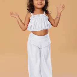 The Mini Trunk Girls Shoulder Straps Top With Palazzo-image-66