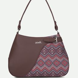 ZOUK Gwalior Weaves Printed Leather Structured Handheld Bag-image-53