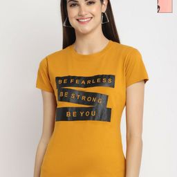 Dreambe Women Pack Of 2 Graphic Printed Round Neck Cotton T-shirts-image-44