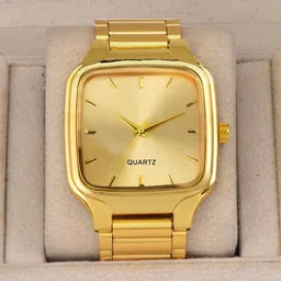 SWADESI STUFF Men Dial & Bracelet Style Straps Analogue Watch SDS 158 GOLD 99-image-20
