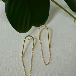 D MAK Gold-Plated Oval Drop Earrings-image-39