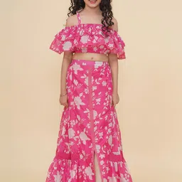 Bitiya by Bhama Girls Printed Ready to Wear Lehenga & Blouse-picture-15
