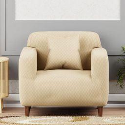 Myntra Elegant Homes Yellow Polyester 2 Piece Sofa Cover With Arms-13