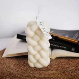 ENCEBIENCE Off White Braided Wool Pillar Aesthetic Candle - French Lavender-image-91