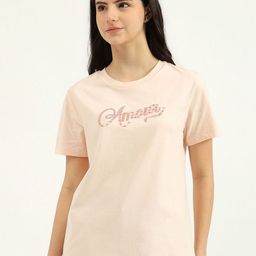 United Colors of Benetton Women Typography Printed Round Neck Cotton T-shirt-image-23