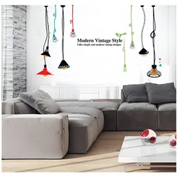 INDIAN ROYALS Yellow & Black Lamp Self Printed Self-Adhesive & Durable Wall Sticker-18