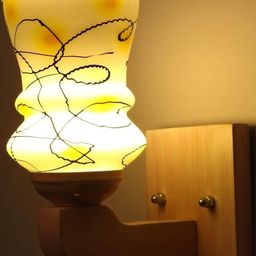 1ST TIME Yellow & Black Glass Traditional Cylinder Shaped Wall Lamp-picture-10